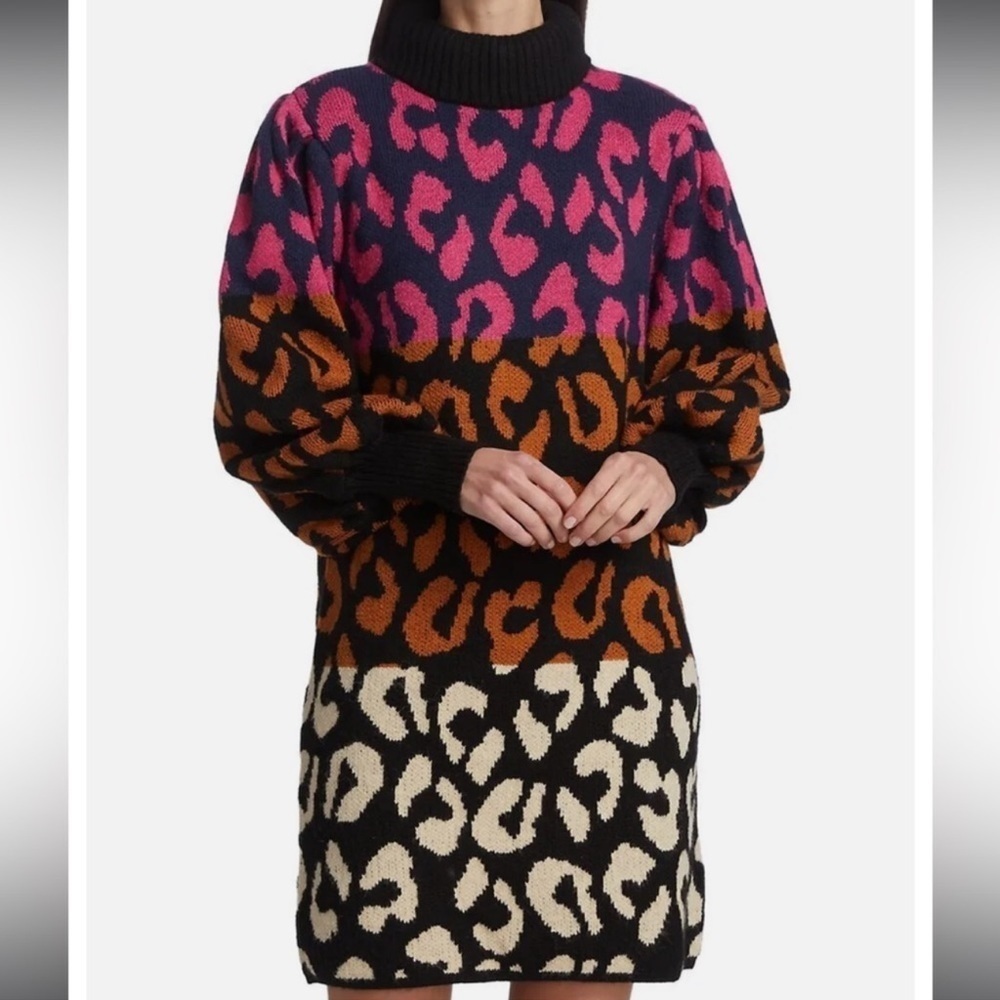 Farm, Rio mixed leopard knit sweater dress - Picture 13 of 14